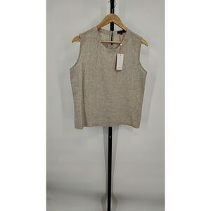 Quince linen Beige Sleeveless Top